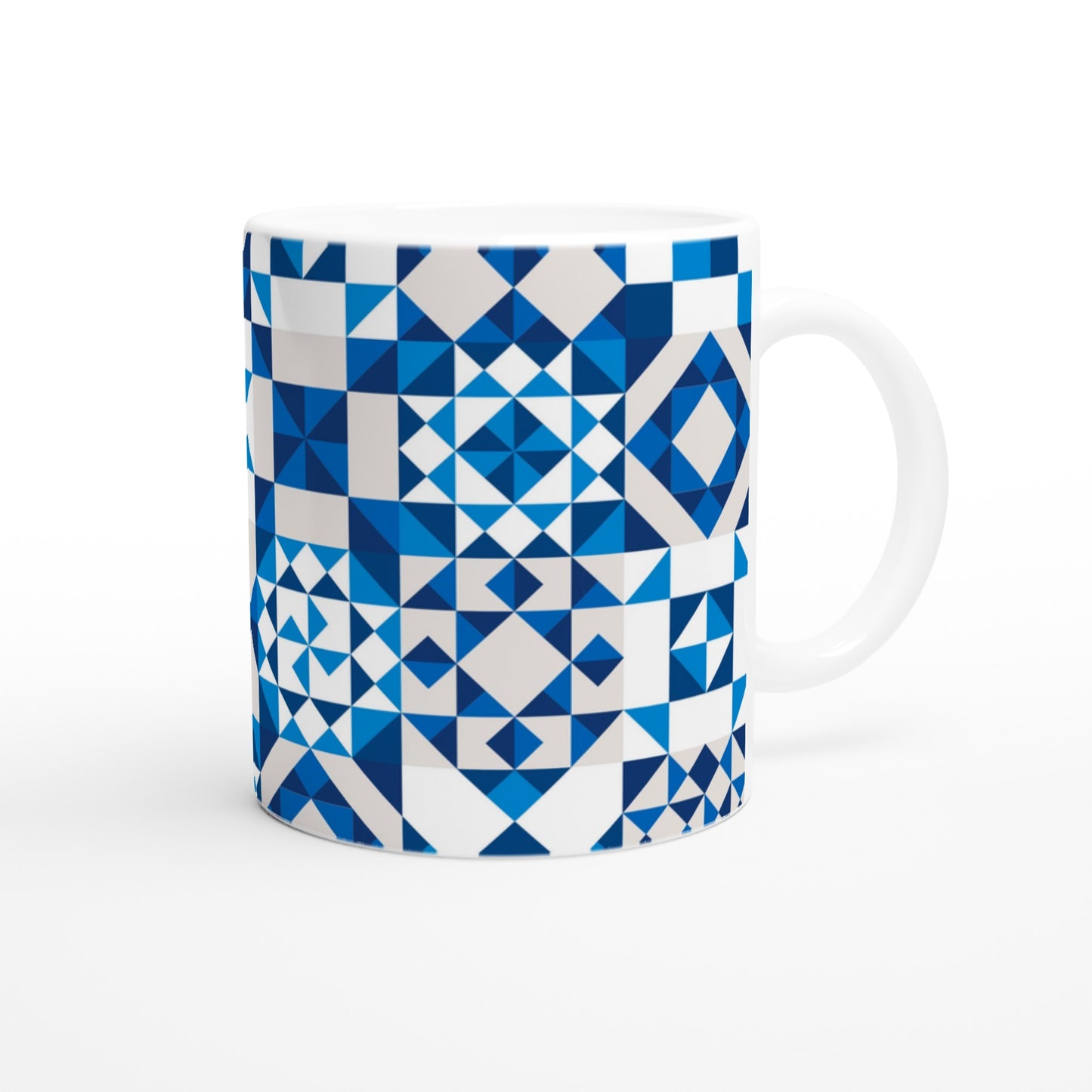 Quilt Block Full Wrap - White 11oz Ceramic Mug