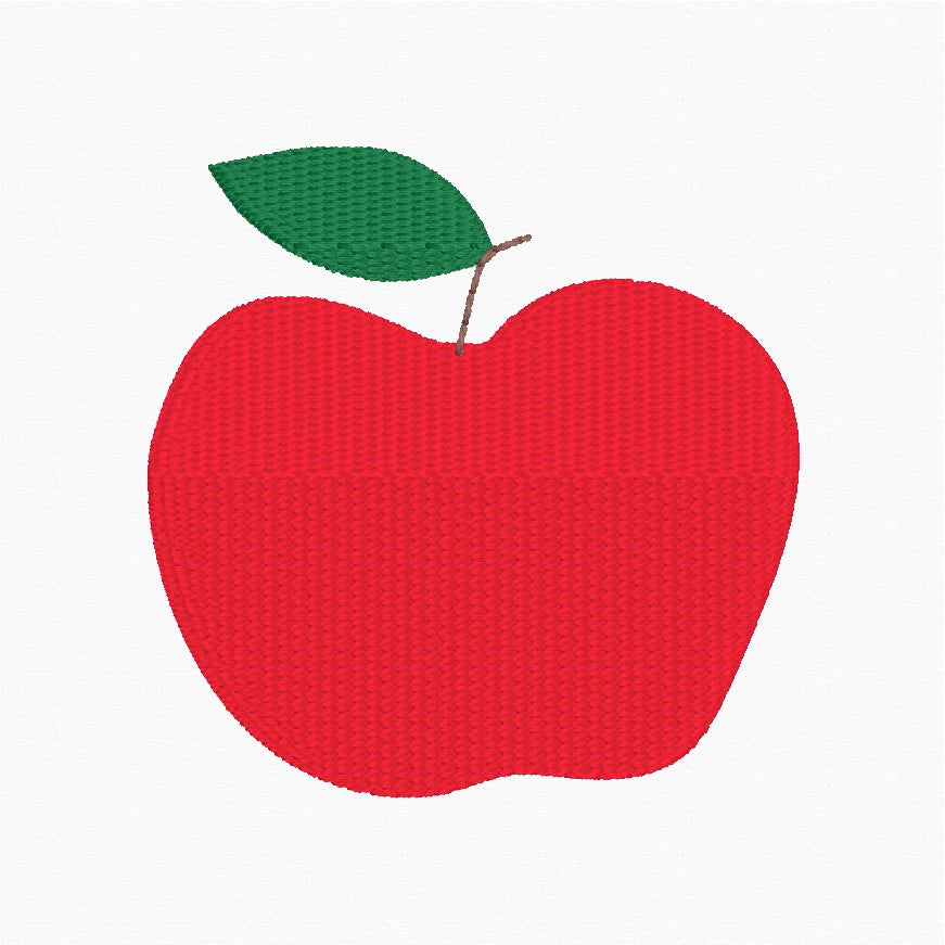 Apple 2" - Machine Embroidery Design - 4x4 Hoop