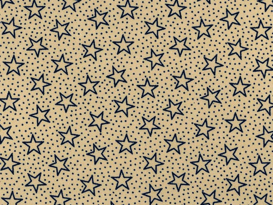 Patriotic Stars Cotton Fabric - 1 Yard Precuts - Antique