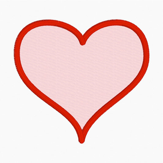 Heart Applique Embroidery Design - Instant Download 4x4 Hoop