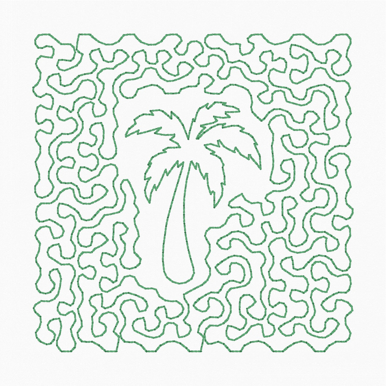 Palm Tree Stipple - Machine Embroidery Design - 4x4 Hoop