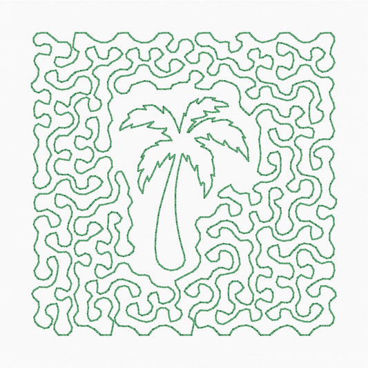 Palm Tree Stipple - Machine Embroidery Design - 4x4 Hoop