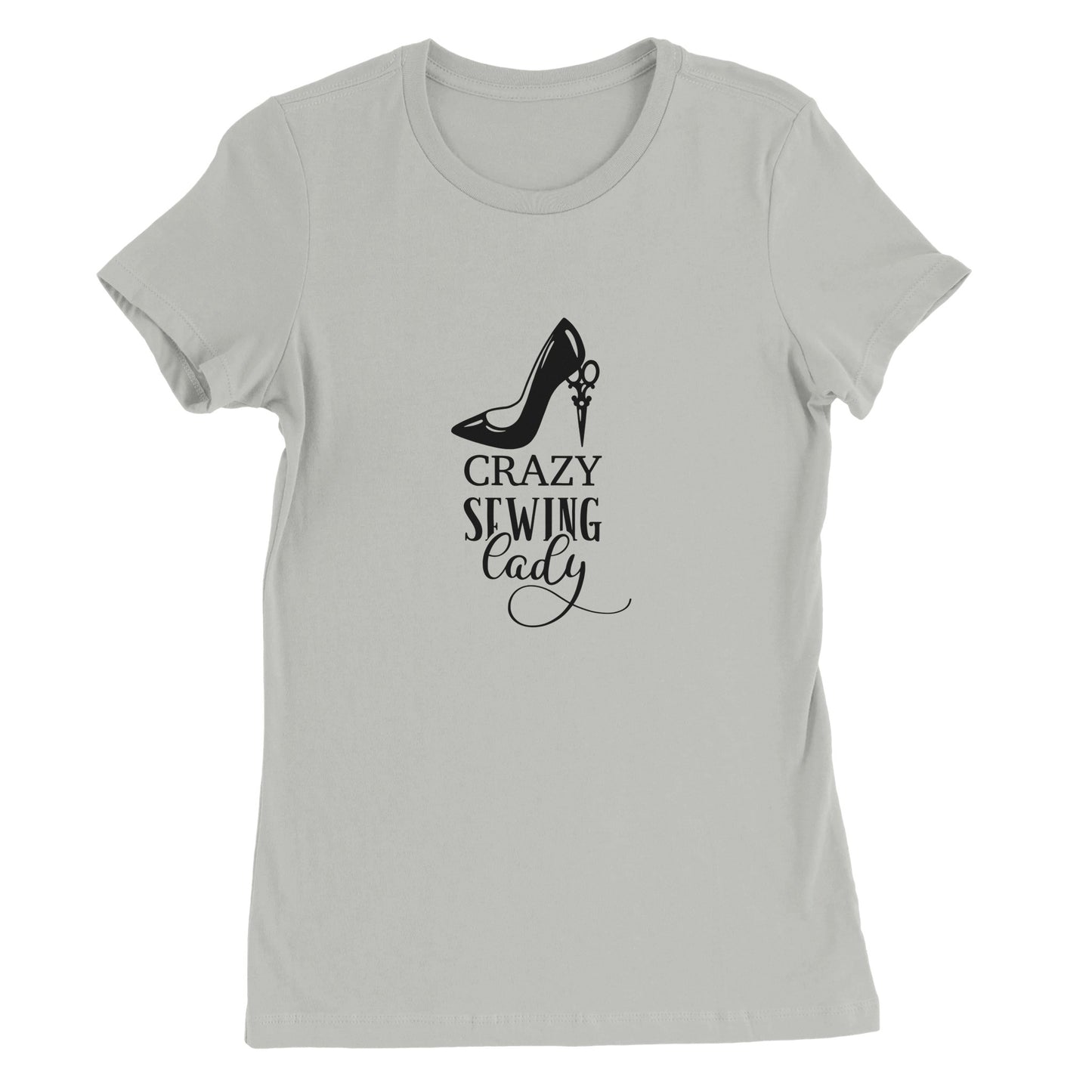 Crazy Sewing Lady - Premium Women's Crewneck T-shirt
