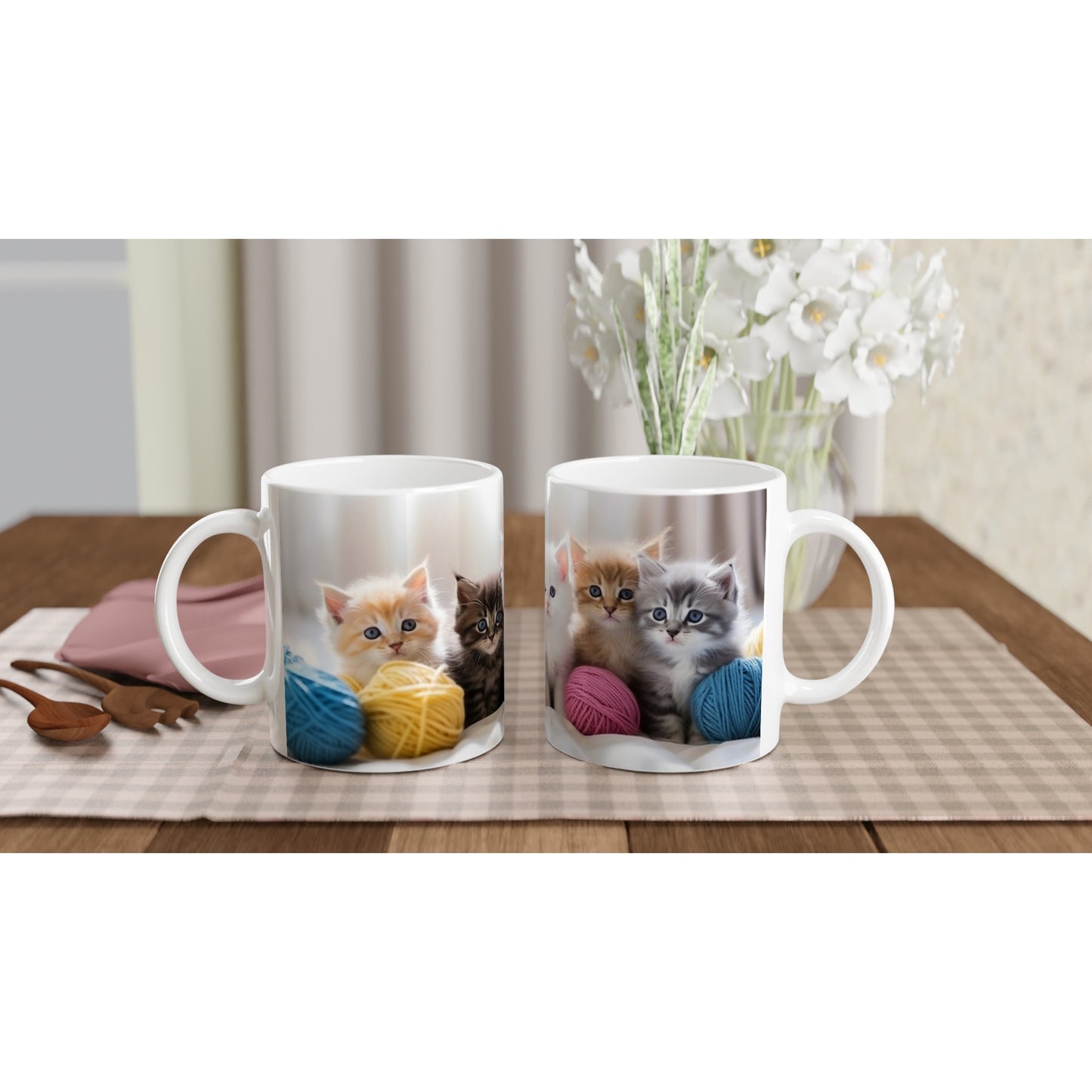 Yarns & Kittens - White 11oz Ceramic Mug