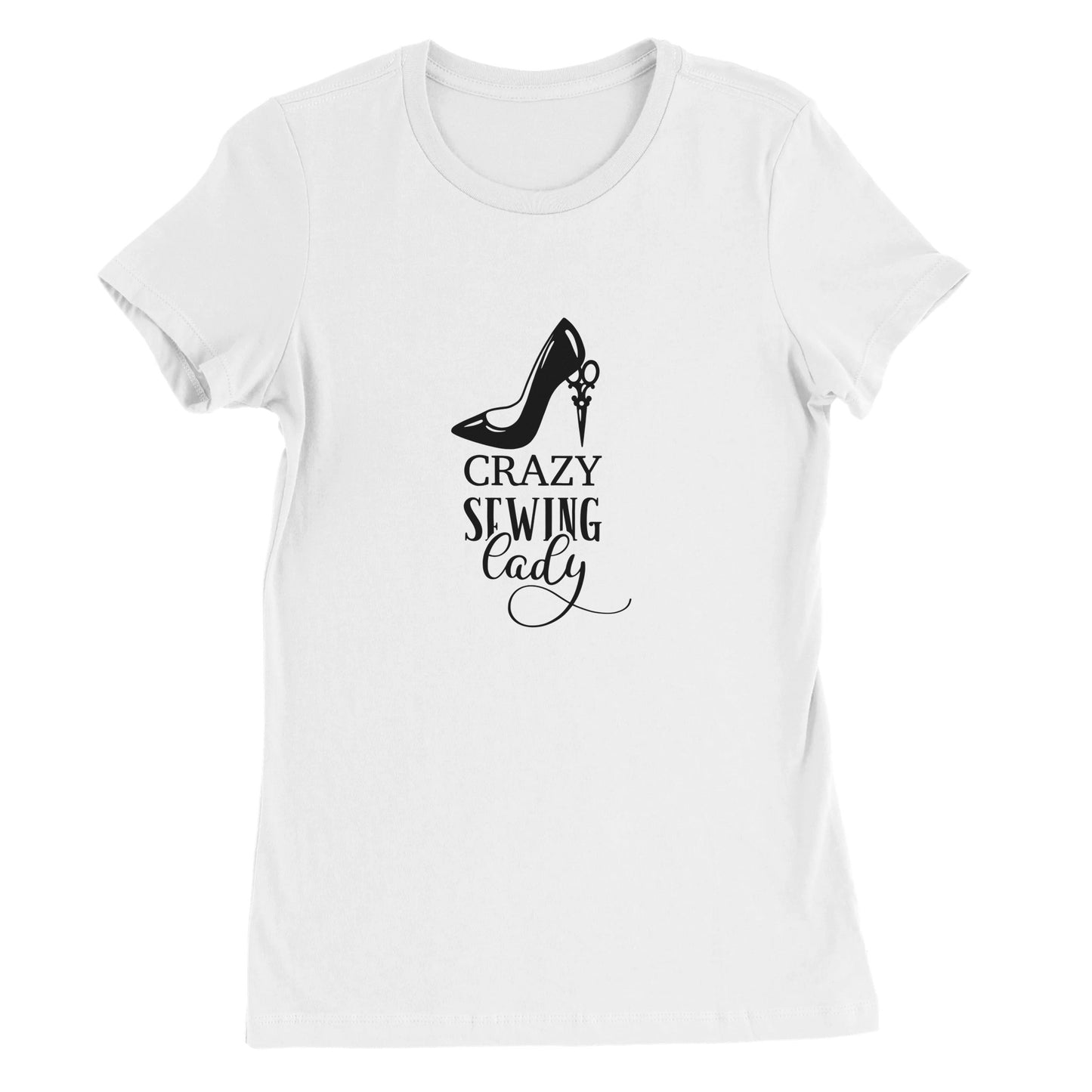 Crazy Sewing Lady - Premium Women's Crewneck T-shirt