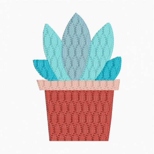 Succulent Plant - Machine Embroidery Design - 4x4 Hoop