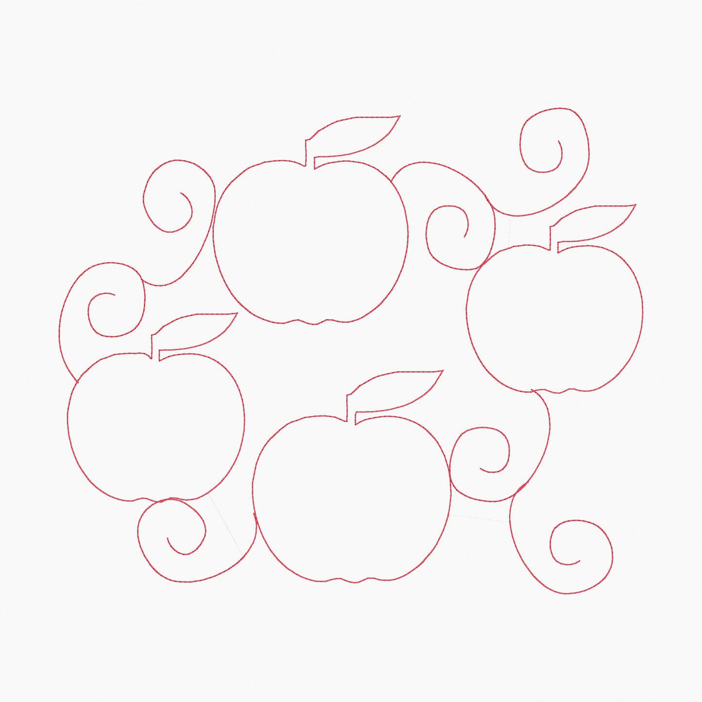 Apples Edge to Edge 8x11 - Machine Embroidery Quilting Design - Beachside Knits N Quilts