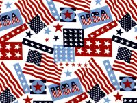 Cotton Fabric - Patriotic USA Flags Stars & Stripes - Beachside Knits N Quilts