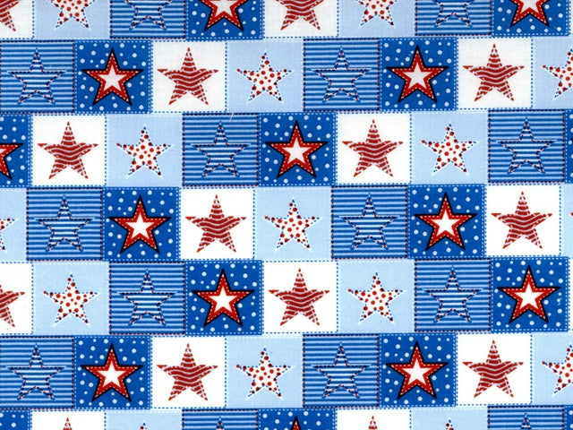 Patriotic Stars Cotton Fabric - Beachside Knits N Quilts