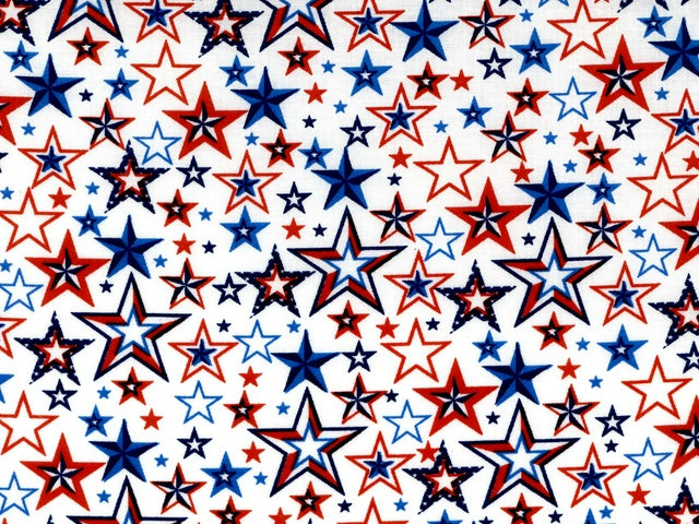 Patriotic Stars Cotton Fabric - Beachside Knits N Quilts