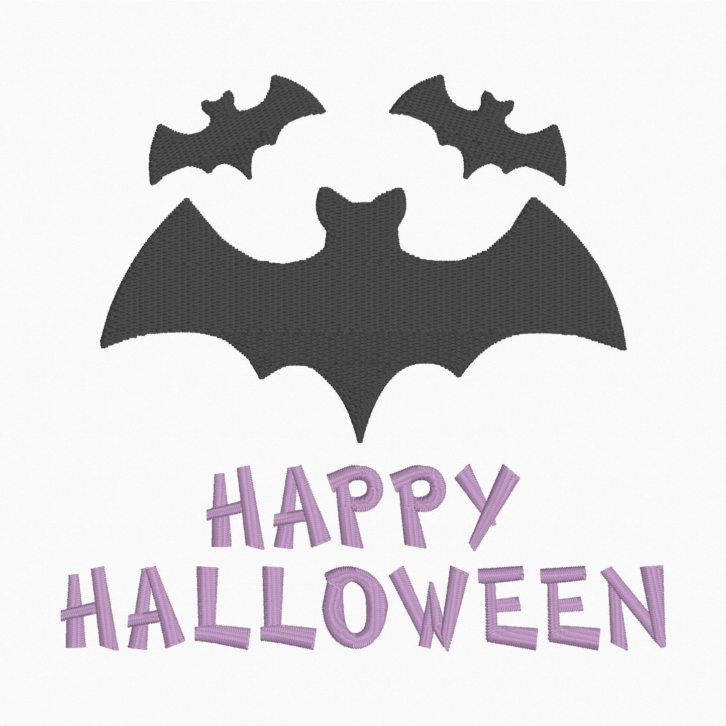 Bats Happy Halloween - Machine Embroidery Design - 5x7 Hoop