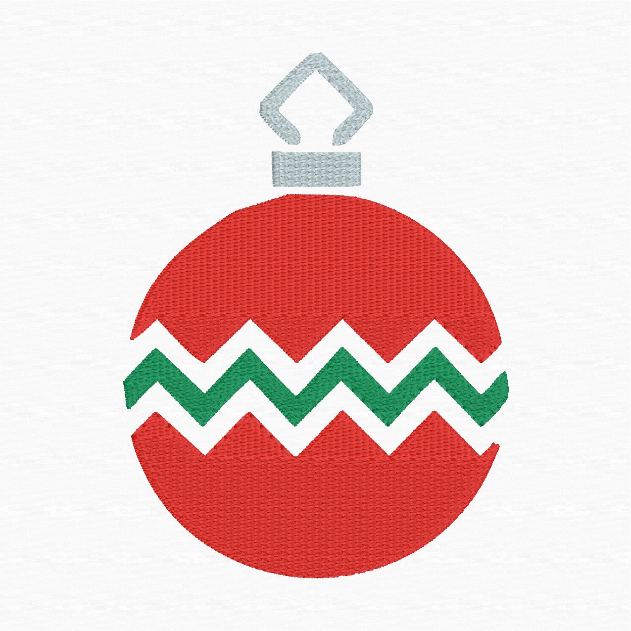 Chevron Christmas Ornament - Machine Embroidery Design - 4x4 Hoop