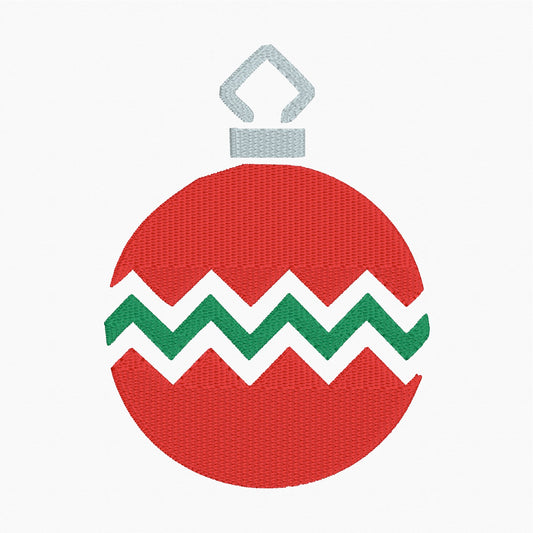 Chevron Christmas Ornament - Machine Embroidery Design - 4x4 Hoop