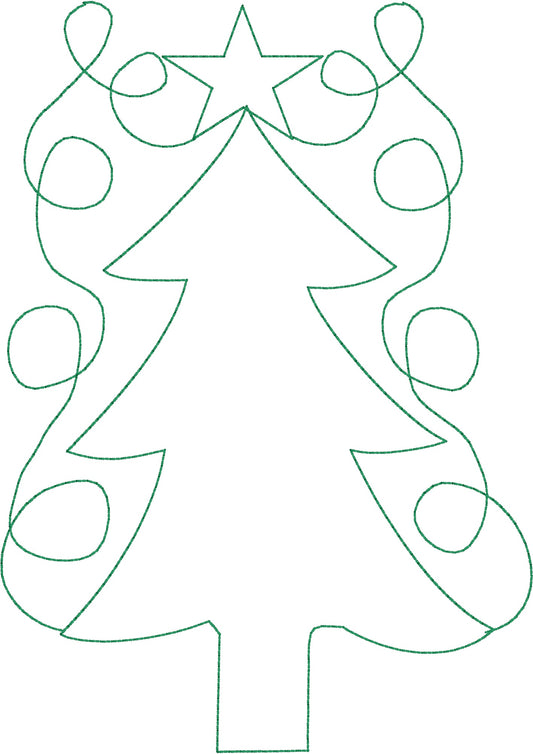 Christmas Tree Star Swirl - Machine Embroidery Quilting Design - 5x7 Hoop - Beachside Knits N Quilts