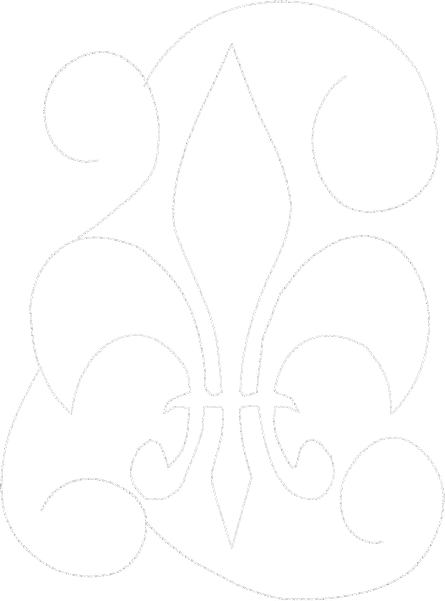 Fleur De Lis Swirl - Machine Embroidery Quilting Design - 5x7 Hoop - Beachside Knits N Quilts