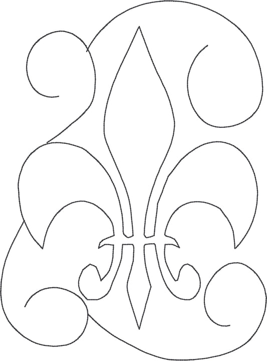 Fleur De Lis Swirl - Machine Embroidery Quilting Design - 5x7 Hoop - Beachside Knits N Quilts