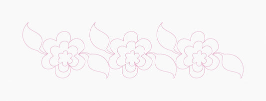Floral Leaves Border - In-the-Hoop Quilting Design - 9x14 Hoop