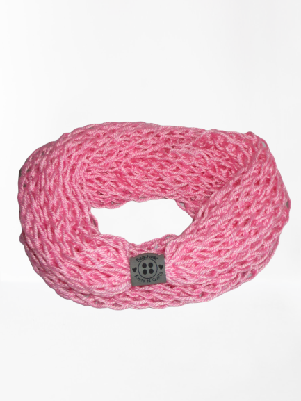 Drop Stitch Open Knit Infinity Scarf - Cotton Candy Pink - Beachside Knits N Quilts