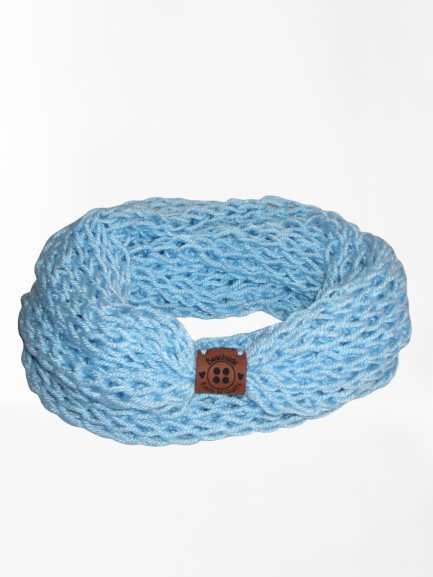 Drop Stitch Open Knit Infinity Scarf - Sky Blue - Brown Tag - Beachside Knits N Quilts