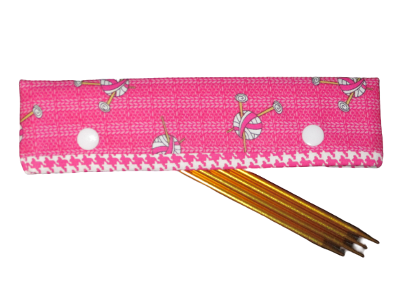 Knitting Needle Cozy - Project Keeper - Pink Knit Chicks - Beachside Knits N Quilts
