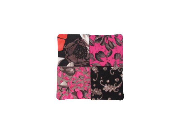 Criss Cross Coasters - Scrappy Bird Floral Leaves Pink Black Gray - Beachside Knits N Quilts