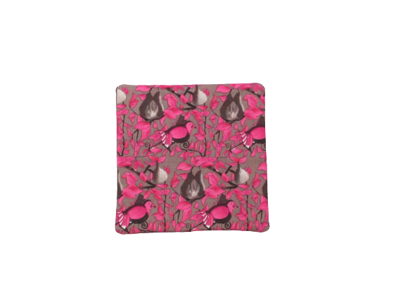 Criss Cross Coasters - Scrappy Bird Floral Leaves Pink Black Gray - Beachside Knits N Quilts