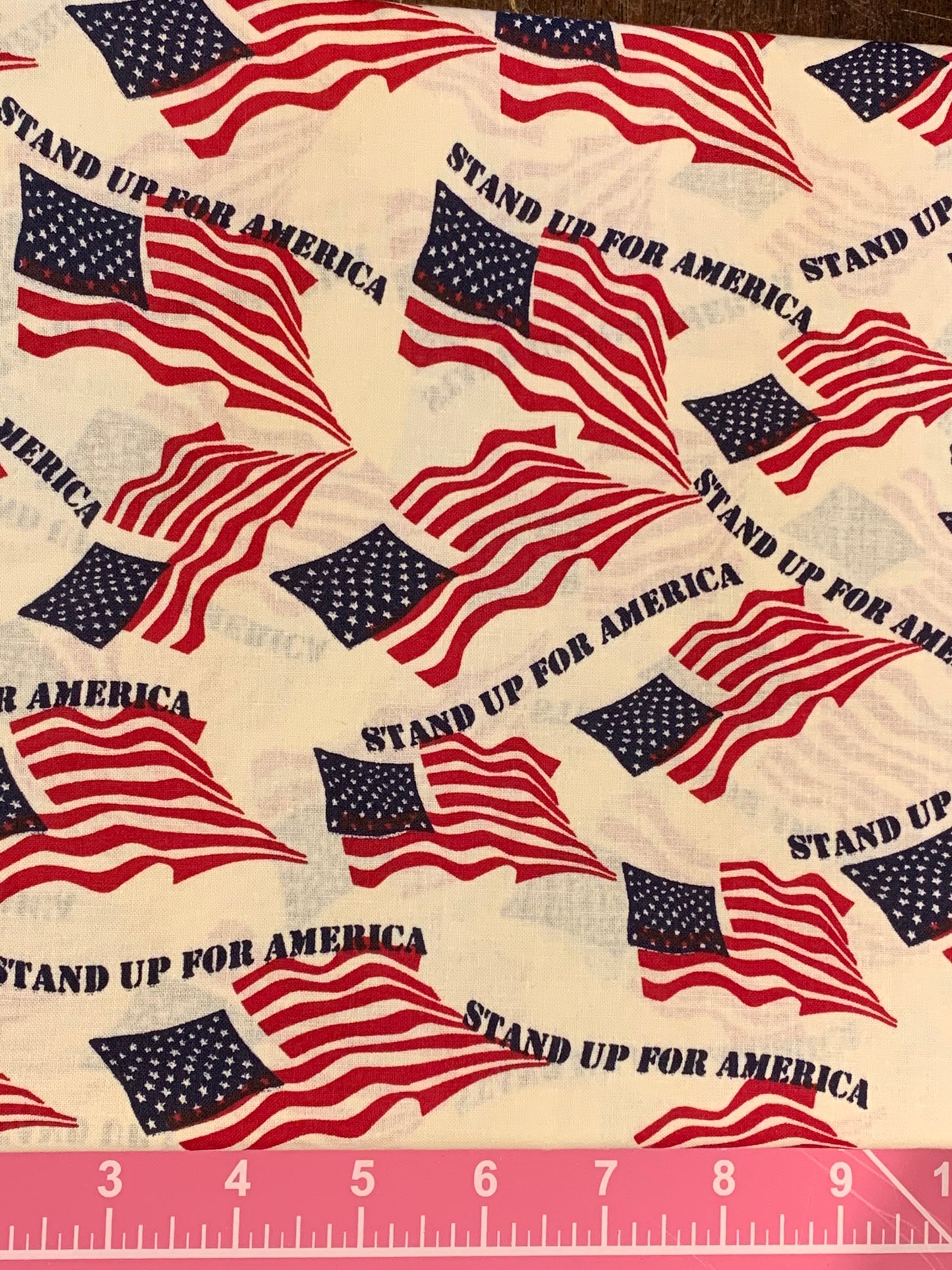 Cotton Fabric - Patriotic Americana - Stand Up for America - Fat Quarter - Beachside Knits N Quilts