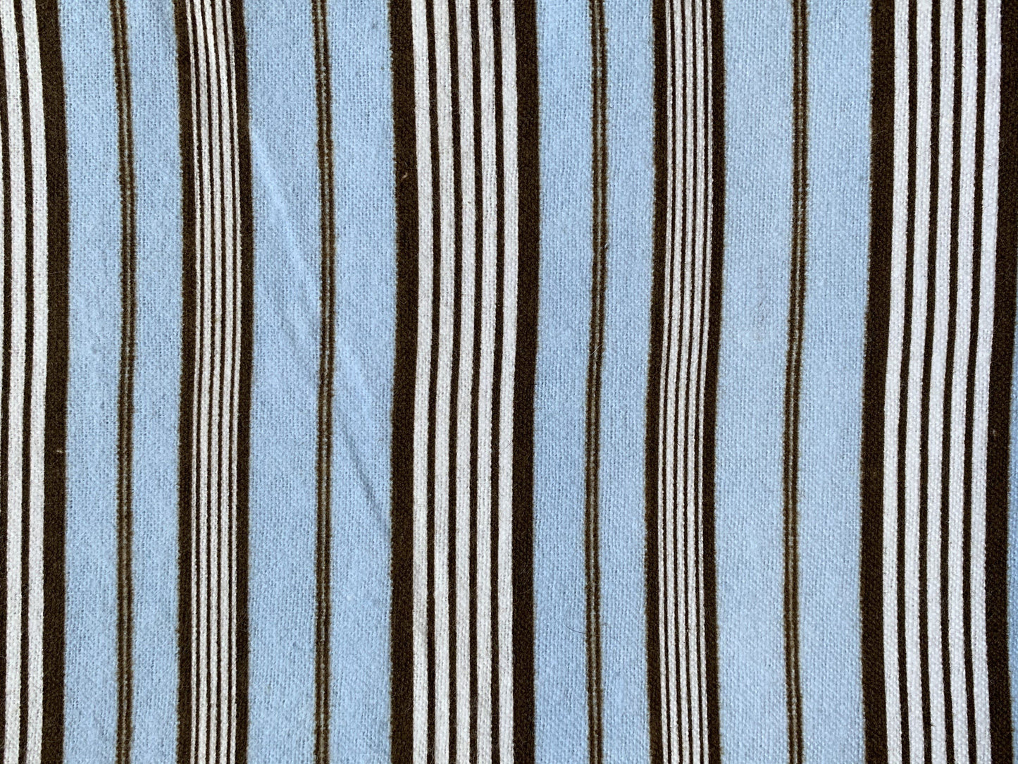 Blue Brown Striped Cotton Flannel - Beachside Knits N Quilts