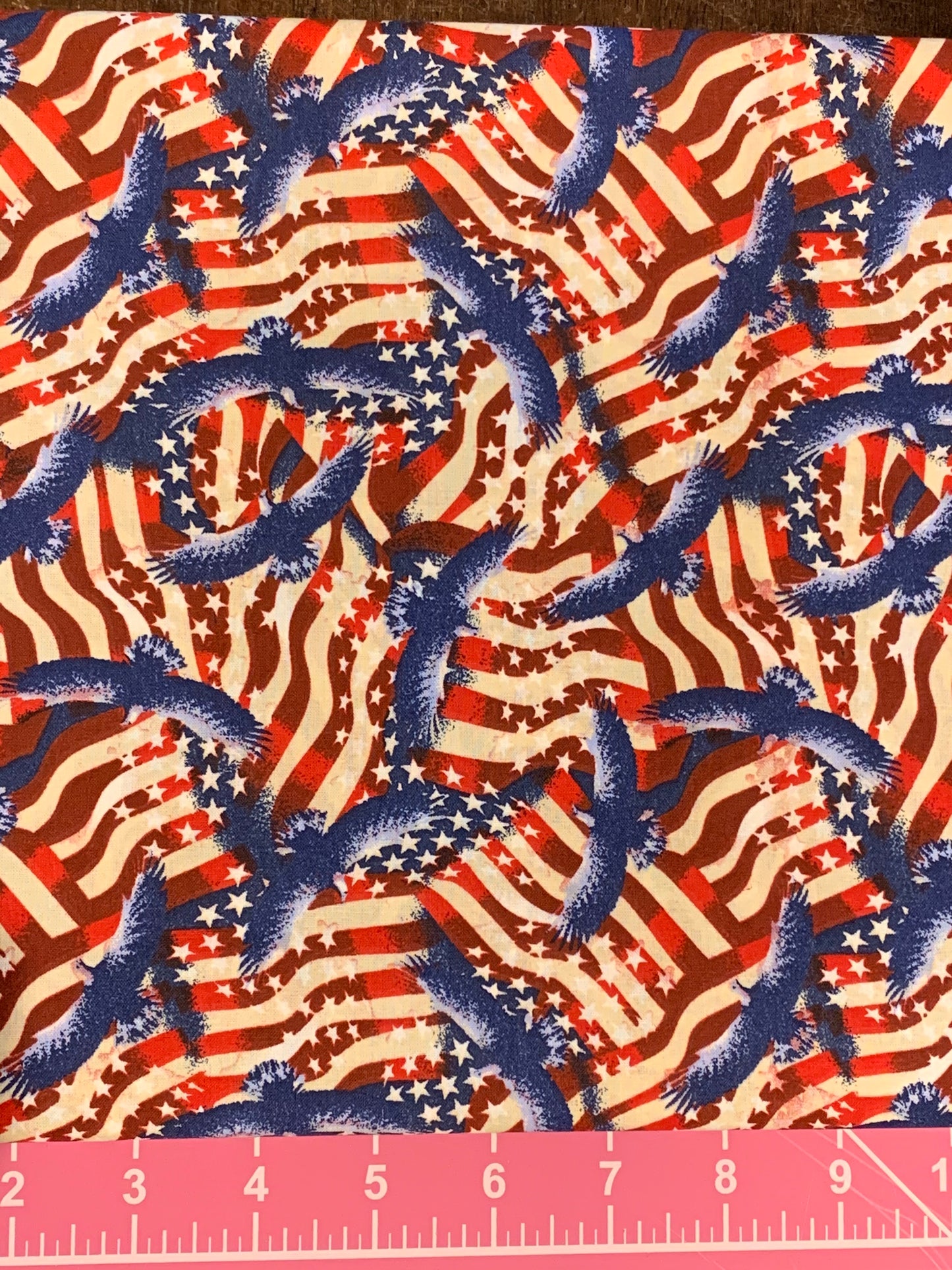 Cotton Fabric - Patriotic Americana - Flags & Eagles - Beachside Knits N Quilts