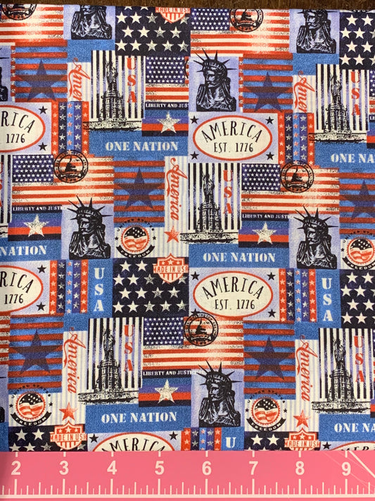 Cotton Fabric - Patriotic Americana - One Nation - Fat Quarter - Beachside Knits N Quilts