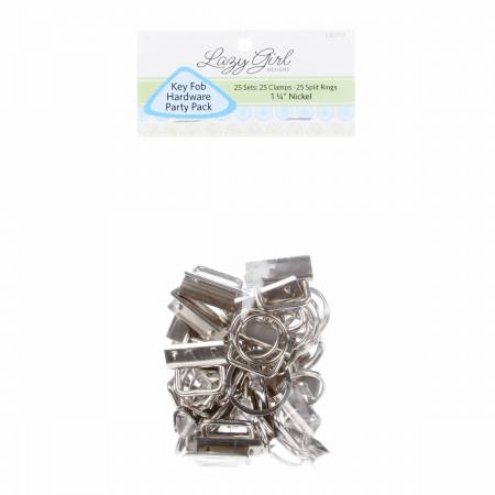 Key Fob Hardware Party Pack - Pack of 25 - Nickel Finish - Beachside Knits N Quilts