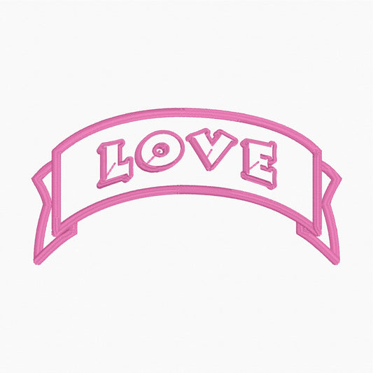 Love Banner - Machine Embroidery Design - 4x4 Hoop - Beachside Knits N Quilts