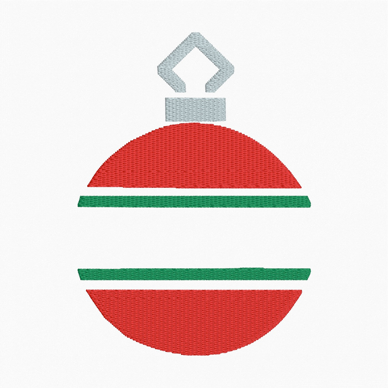 Monogram Split Christmas Ornament - Machine Embroidery Design - 4x4 Hoop