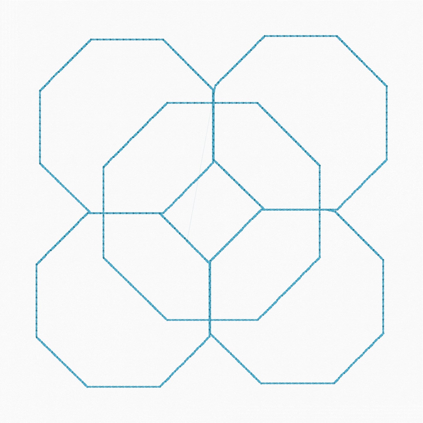 Octogon Square 4" - In-the-Hoop Quilting Design - 5x7 Hoop