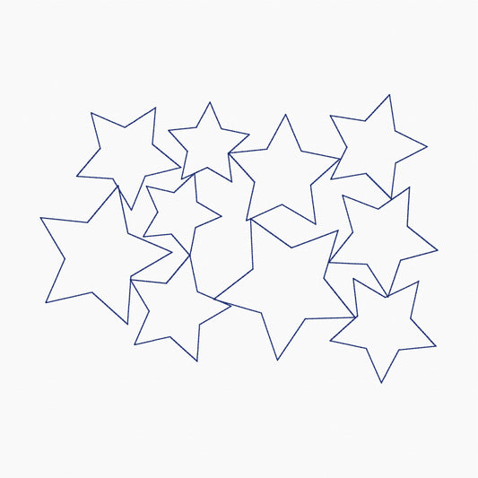 Packed Stars - Machine Embroidery Quilting Design - 5x7 Hoop - Beachside Quilts
