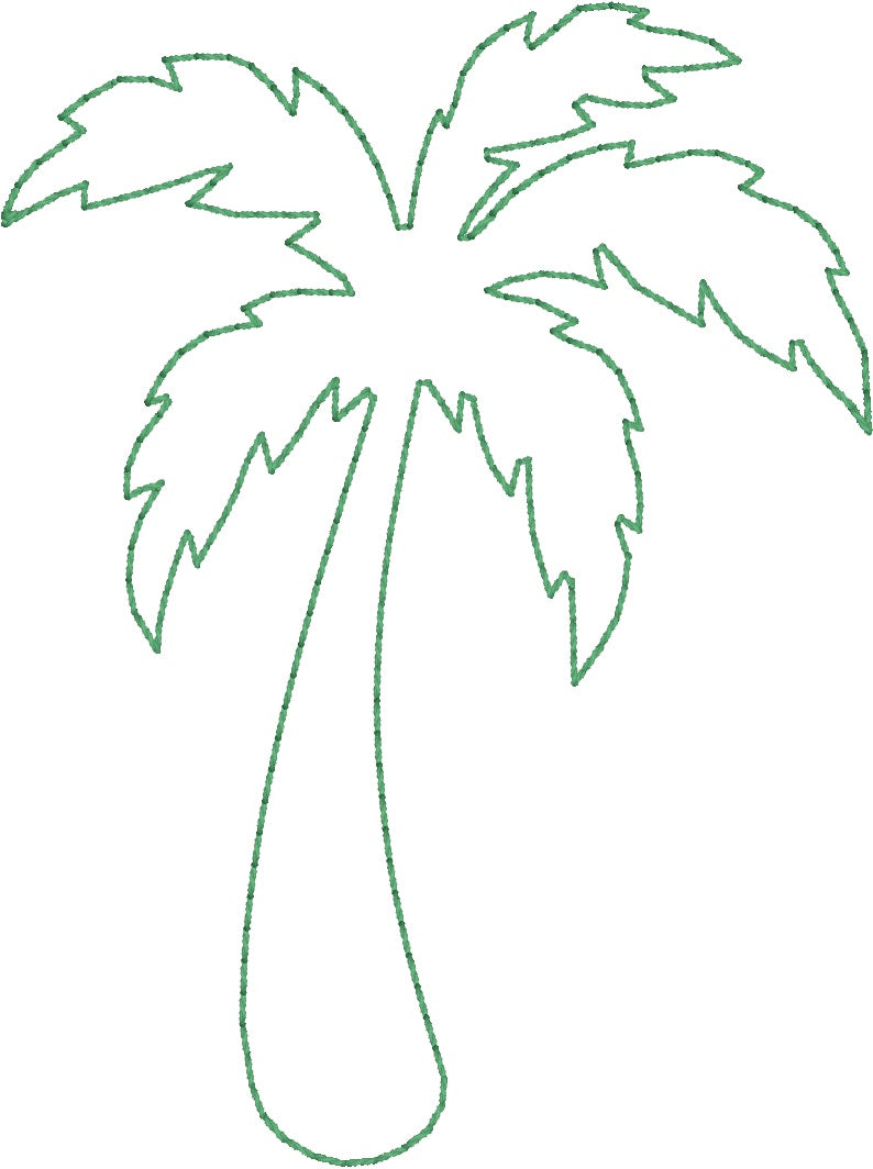 Palm Tree - Machine Embroidery Quilting Design - 4x4 Hoop - Beachside Knits N Quilts