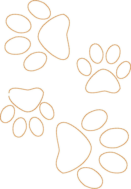 Paw Prints Allover - Machine Embroidery Quilting Design - 5x7 Hoop - Beachside Knits N Quilts