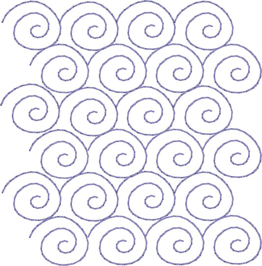 Snail Swirl Edge to Edge - Machine Embroidery Quilting Design - 4x4 - Beachside Knits N Quilts