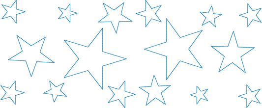 Stars Allover 5x12 Multi-Hoop Machine Embroidery Design PES Format - Beachside Knits N Quilts