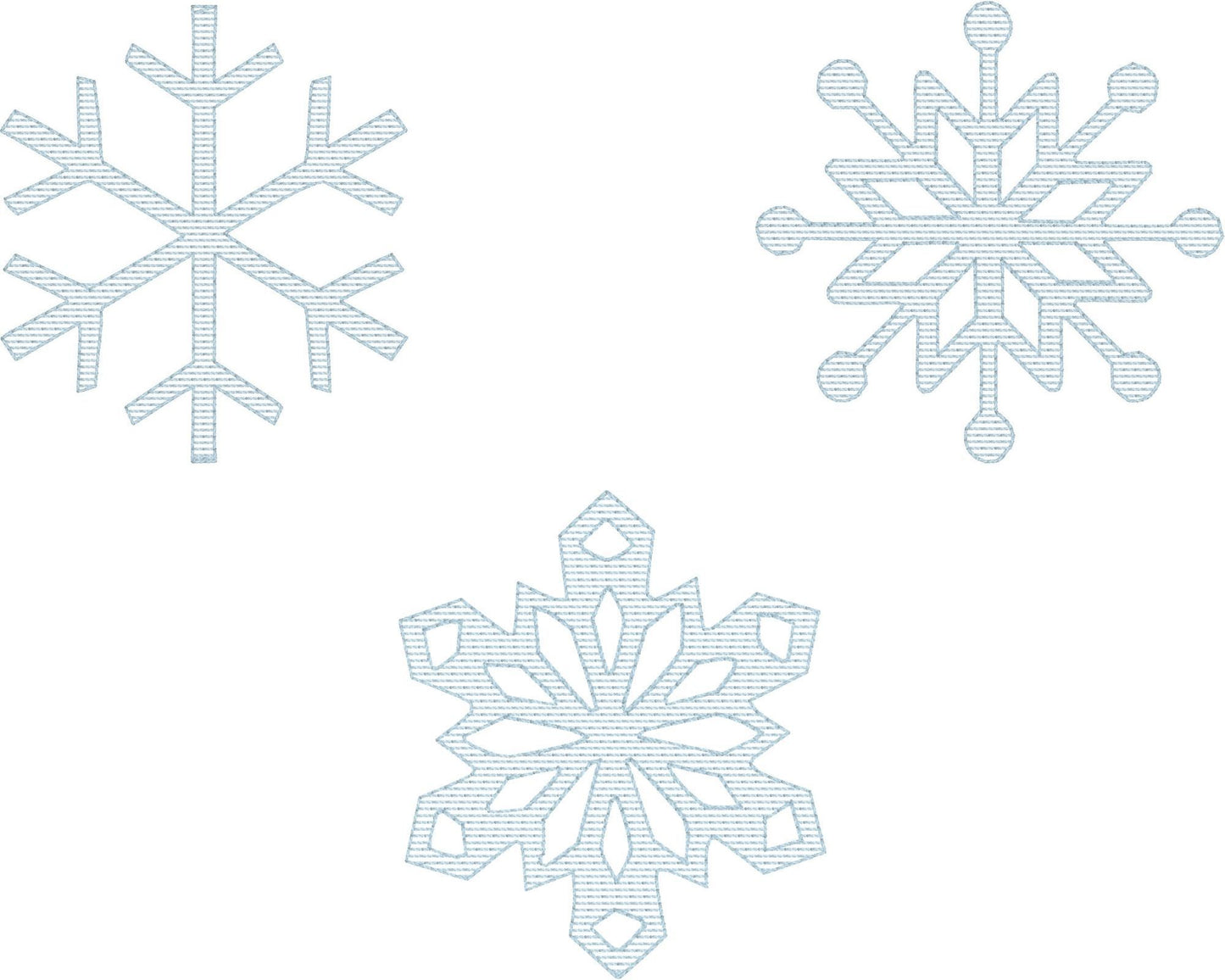 Snowflake Stripes Set of 3 - Machine Embroidery Quilting Design - 4x4 Hoop - Beachside Knits N Quilts