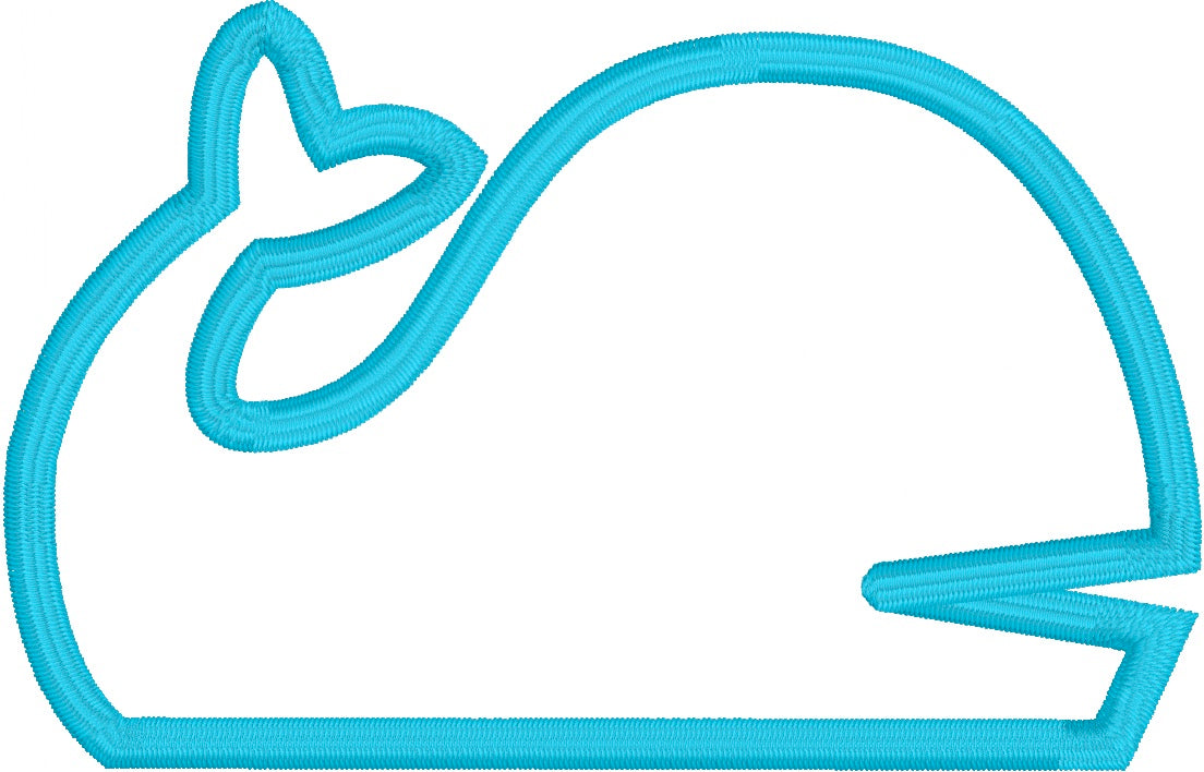 Whale Applique Embroidery Design - Instant Download 4x4 Hoop - Beachside Knits N Quilts