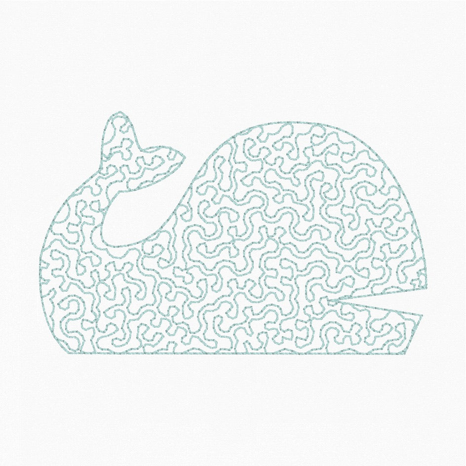 Whale Stipple - In-the-Hoop Quilting Design - 4x4 Hoop