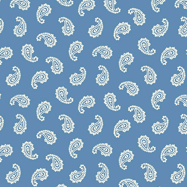 Apple Pie Paisley Blue - Andover Prints - Cotton Fabric - Beachside Quilts
