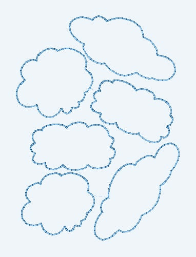 Clouds Allover - Machine Embroidery Quilting Design 4x4 Hoop - 5x7 Hoop - Beachside Knits N Quilts