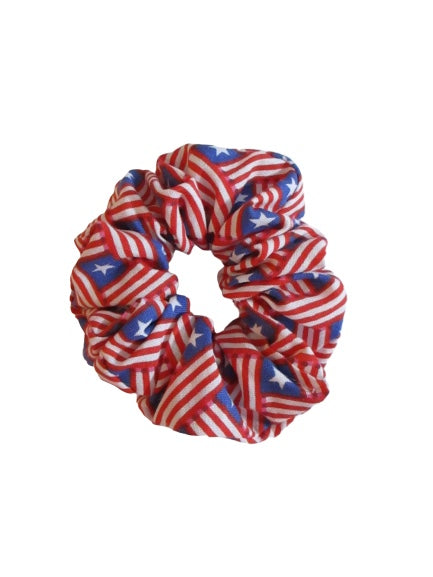 Jumbo Hair Scrunchies - Americana - Patriotic - Set of 2 Scrunchies - Beachside Knits N Quilts