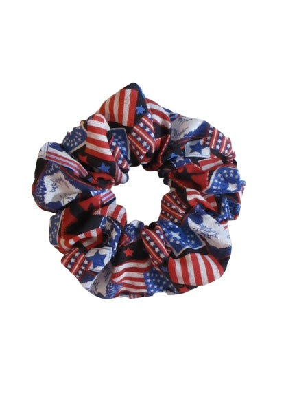 Jumbo Hair Scrunchies - Americana - Patriotic - Set of 2 Scrunchies - Beachside Knits N Quilts