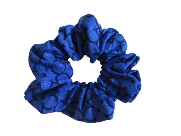 Jumbo Hair Scrunchies - Dark Blue Deco - Beachside Knits N Quilts
