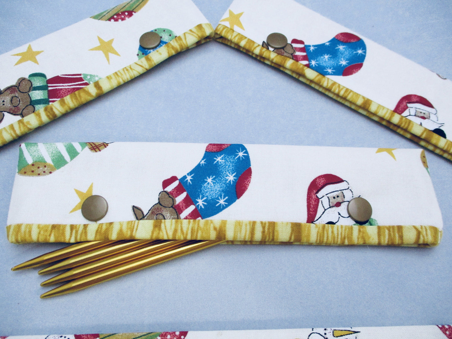 Knitting Needle Cozy - Project Keeper - Christmas Gold - Beachside Knits N Quilts