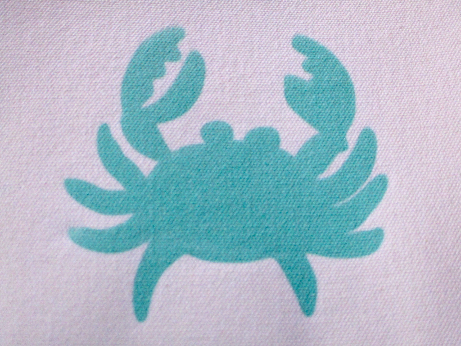 Canvas Zipper Pouch -  Teal Crab - Beachside Quilts