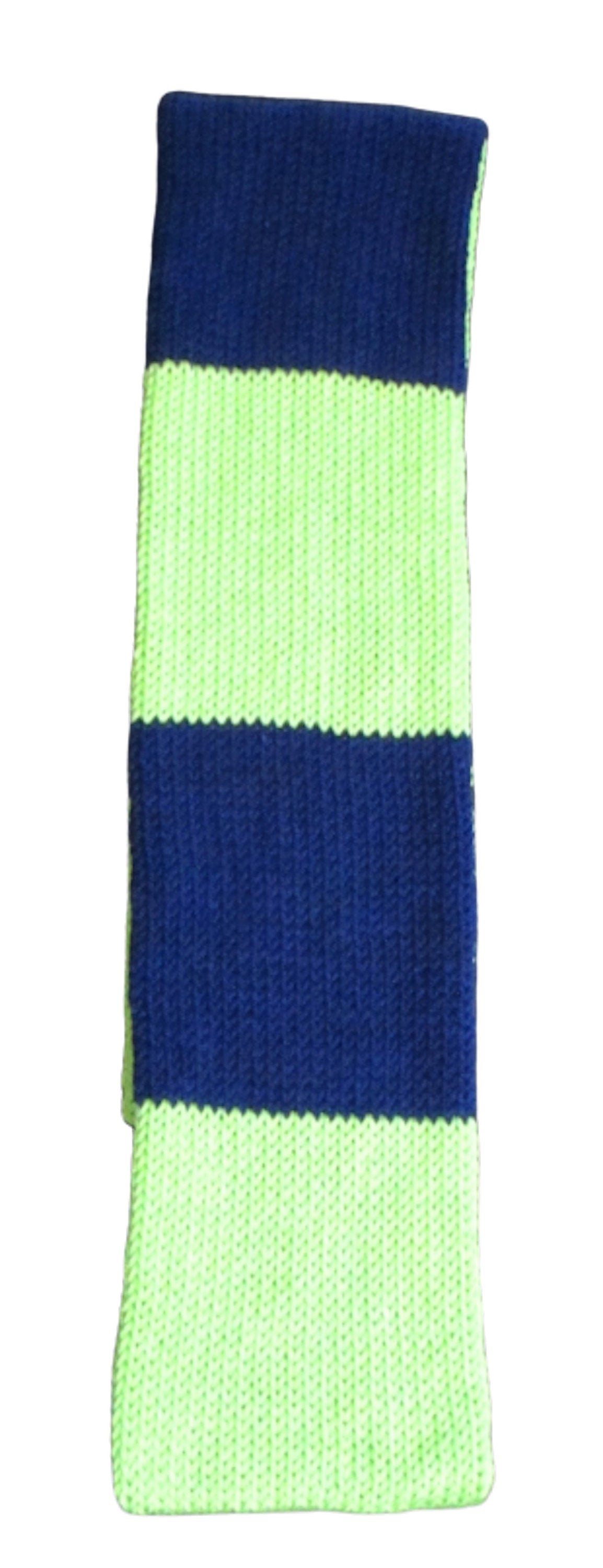 Blue Green Rugby Striped Knitted Infinity Scarf - Beachside Knits N Quilts